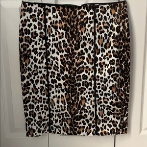 White House Black Market Leopard Print Skirt